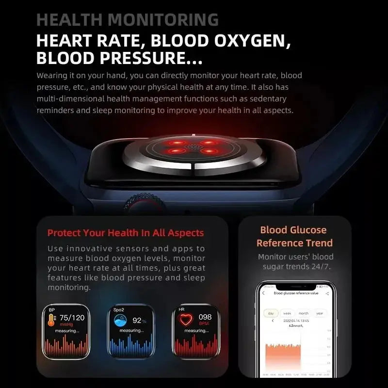 Smart Watch Series 9 Men Blood Pressure BT Call NFC Sleep monitoring Wireless Charge