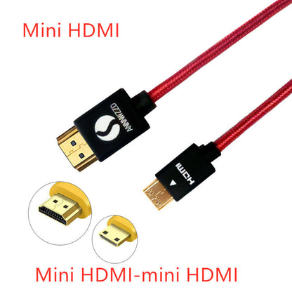 Mini HDMI To HDMI Cable Portable Monitor Flat Panel To TV 2.0 Conversion Cable