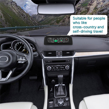 GPS GO 2 Universal Car HUD Monitoring Speed Level Gradient Compass