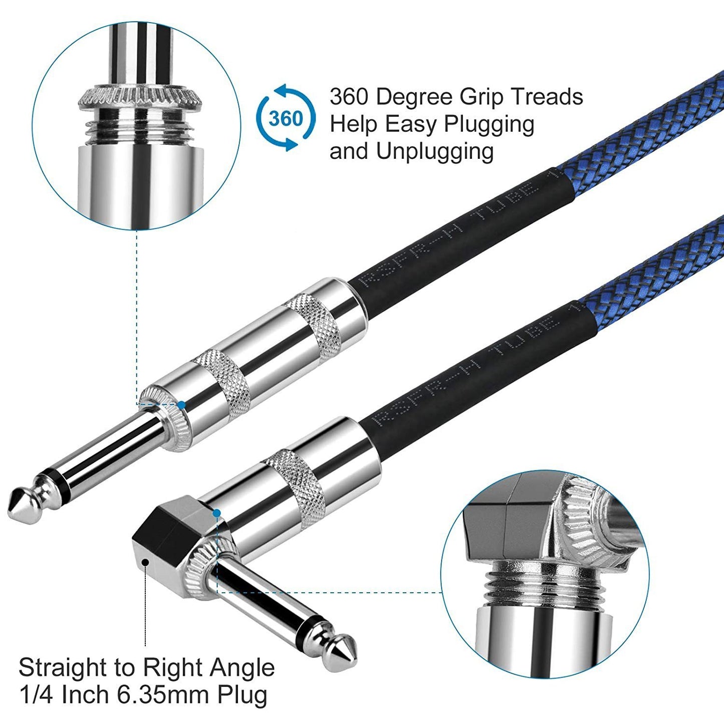 65mm TS Plug Audio Cable 635 Dual Channel Audio Amplifier Cable Monitor Balance Alignment