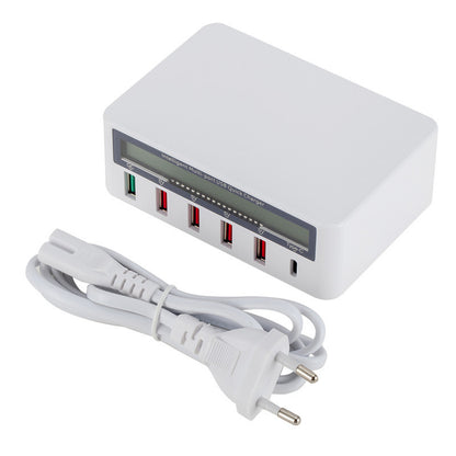 New Multi-port USB Charger Smart LCD Digital Display Mobile Phone QC30 Automatic Recognition TYPE-C