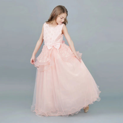 Kid Wedding Dresses for Girls Elegant Flower Princess Long Gown Baby Girl Christmas Dress vestidos infantil Size 6 12 14 Years