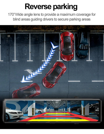 12 Inch Car DVR 3840*2160P 4K  Dash Cam WIFI GPS Sony IMX415 Rear View Mirror 1080P Car Camera Video Recorder Park Monitor