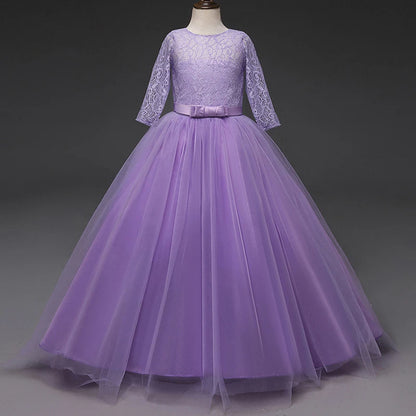 Kid Wedding Dresses for Girls Elegant Flower Princess Long Gown Baby Girl Christmas Dress vestidos infantil Size 6 12 14 Years