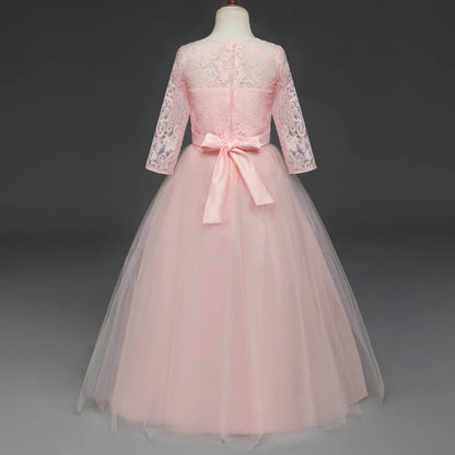 Kid Wedding Dresses for Girls Elegant Flower Princess Long Gown Baby Girl Christmas Dress vestidos infantil Size 6 12 14 Years