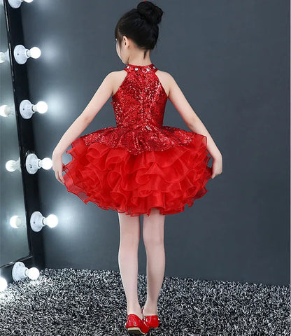 Children Beaded Top Layers Wedding Party Dresses Size 2 To 10 Baby Girls Boat Neck Mini Cupcakes Kids Pageant Dress Ball Gowns