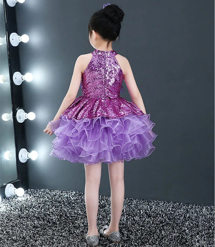 Children Beaded Top Layers Wedding Party Dresses Size 2 To 10 Baby Girls Boat Neck Mini Cupcakes Kids Pageant Dress Ball Gowns