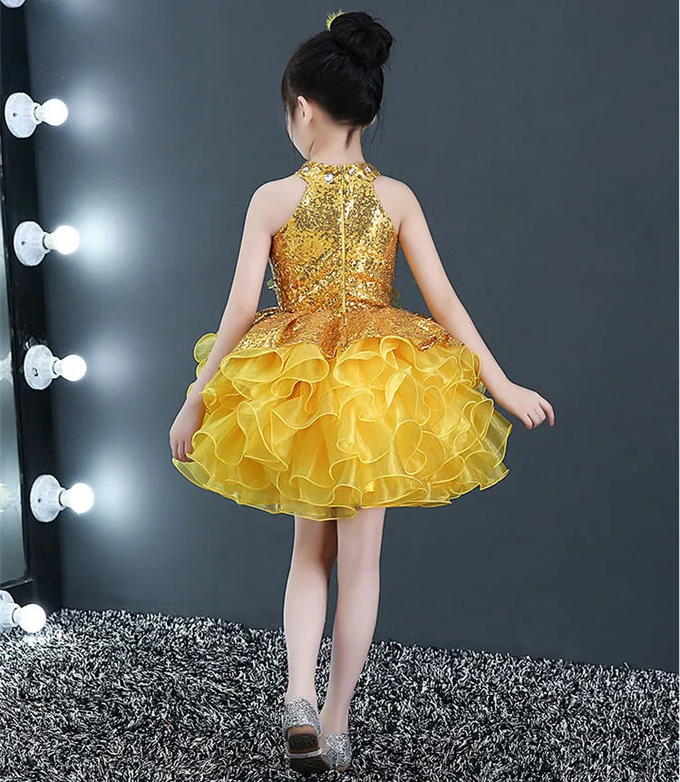Children Beaded Top Layers Wedding Party Dresses Size 2 To 10 Baby Girls Boat Neck Mini Cupcakes Kids Pageant Dress Ball Gowns