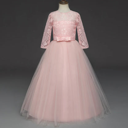 Kid Wedding Dresses for Girls Elegant Flower Princess Long Gown Baby Girl Christmas Dress vestidos infantil Size 6 12 14 Years