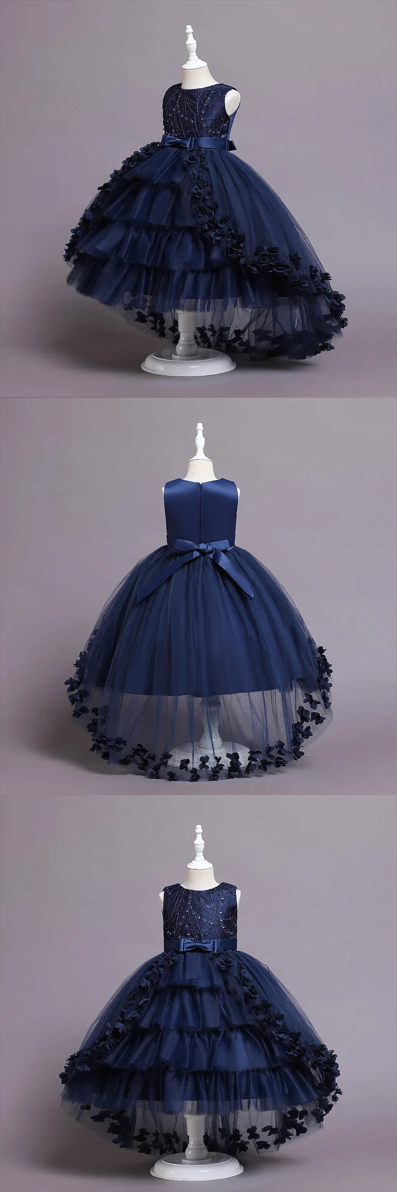 New Girls Kids Flower Elegant Causal Princess Party Dresses Children Clothing Christmas Birthday Wedding Party Baby Girl Dress