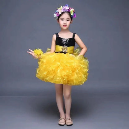 Children Beaded Top Layers Wedding Party Dresses Size 2 To 10 Baby Girls Boat Neck Mini Cupcakes Kids Pageant Dress Ball Gowns