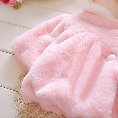 Baby Girls Clothing New Cape Autumn/Winter Wool Sweater Shawl Baby Rabbit Ears Fleece Jacket Cape For Newborn