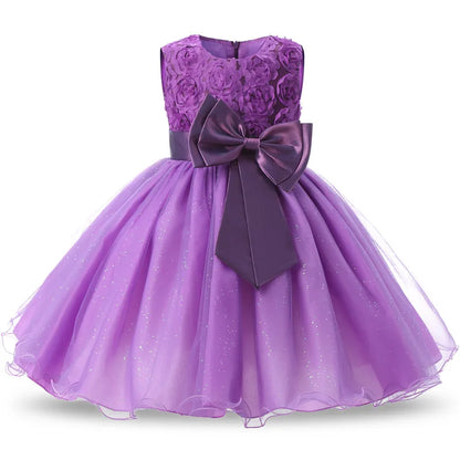 Newborn Baby Girl Christening Dress Tulle Infant Flower Girl Dress Toddler Girl First Birthday Party Gown 12M 24M Baby Dresses
