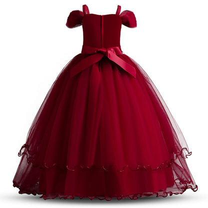 Kid Wedding Dresses for Girls Elegant Flower Princess Long Gown Baby Girl Christmas Dress vestidos infantil Size 6 12 14 Years
