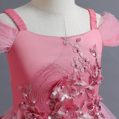 Kid Wedding Dresses for Girls Elegant Flower Princess Long Gown Baby Girl Christmas Dress vestidos infantil Size 6 12 14 Years