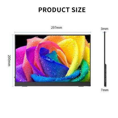 13.3 inch 1080P 2.5K Portable Monitor External Display for Gaming Laptop PS3/PS4 Switch Mini PC Tablet