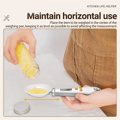 2in1 Electronic Kitchen Scale LCD Digital Measuring Food Flour Digital Spoon Scale Mini For Food Thermometer Scale Kitchen Tool