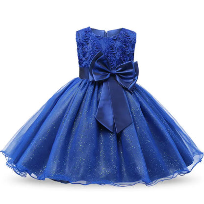 Newborn Baby Girl Christening Dress Tulle Infant Flower Girl Dress Toddler Girl First Birthday Party Gown 12M 24M Baby Dresses