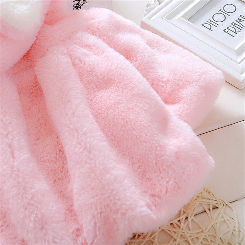 Baby Girls Clothing New Cape Autumn/Winter Wool Sweater Shawl Baby Rabbit Ears Fleece Jacket Cape For Newborn