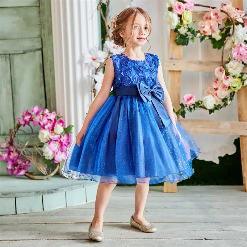 Newborn Baby Girl Christening Dress Tulle Infant Flower Girl Dress Toddler Girl First Birthday Party Gown 12M 24M Baby Dresses