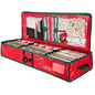 Gift Wrap Organizer Gift Wrap Storage Box Durable Christmas Wrapping Paper Storage Bag with Flexible Partitions for Ribbon