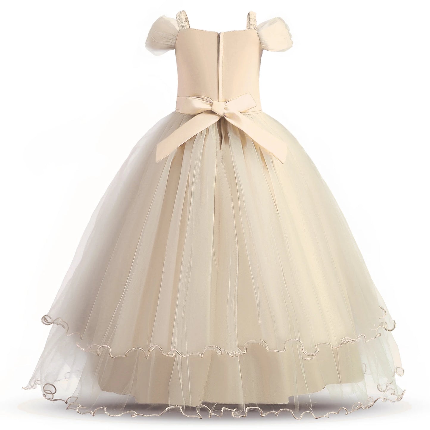 Kid Wedding Dresses for Girls Elegant Flower Princess Long Gown Baby Girl Christmas Dress vestidos infantil Size 6 12 14 Years