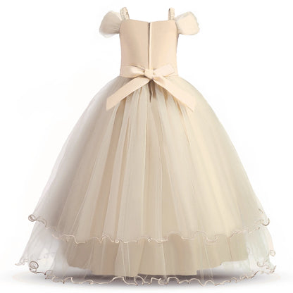 Kid Wedding Dresses for Girls Elegant Flower Princess Long Gown Baby Girl Christmas Dress vestidos infantil Size 6 12 14 Years