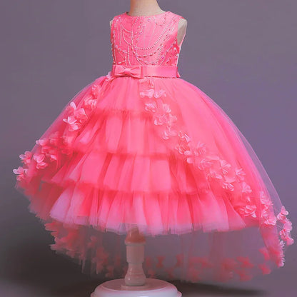 New Girls Kids Flower Elegant Causal Princess Party Dresses Children Clothing Christmas Birthday Wedding Party Baby Girl Dress