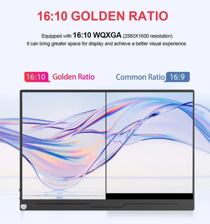 13.3 inch 1080P 2.5K Portable Monitor External Display for Gaming Laptop PS3/PS4 Switch Mini PC Tablet