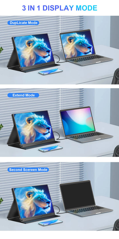 13.3 inch 1080P 2.5K Portable Monitor External Display for Gaming Laptop PS3/PS4 Switch Mini PC Tablet