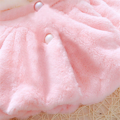 Baby Girls Clothing New Cape Autumn/Winter Wool Sweater Shawl Baby Rabbit Ears Fleece Jacket Cape For Newborn