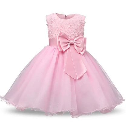 Newborn Baby Girl Christening Dress Tulle Infant Flower Girl Dress Toddler Girl First Birthday Party Gown 12M 24M Baby Dresses