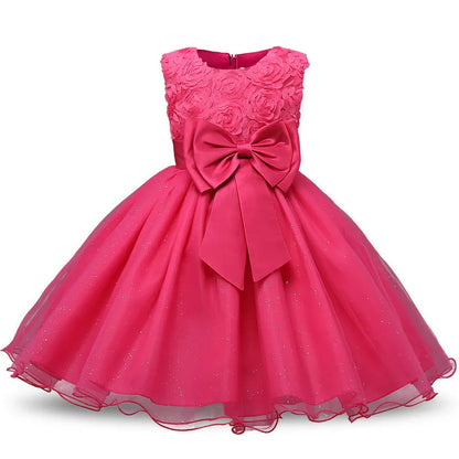 Newborn Baby Girl Christening Dress Tulle Infant Flower Girl Dress Toddler Girl First Birthday Party Gown 12M 24M Baby Dresses