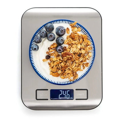 Digital Kitchen Scale 10kg /5kg Stainless Steel Panel Electronic Scales LCD Display Home Food Snacks Weighing Baking Tools