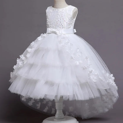 New Girls Kids Flower Elegant Causal Princess Party Dresses Children Clothing Christmas Birthday Wedding Party Baby Girl Dress